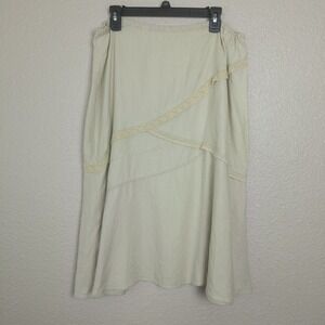 J. Jill Love Women's Plus Size A-Line Linen Midi Skirt with Zipper and Embroider